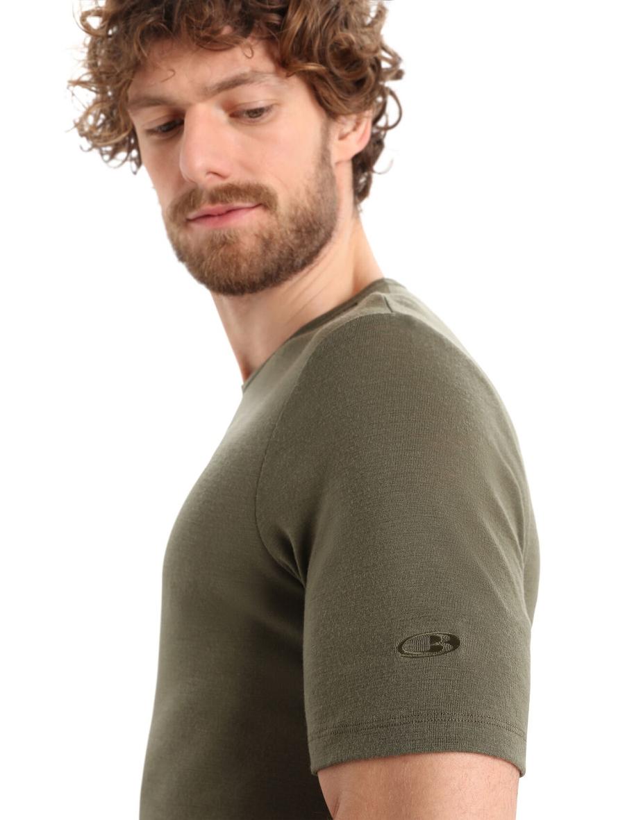 Base Layers Icebreaker Merino 175 Everyday Krótkie Sleeve Crewe Thermal Top Męskie Oliwkowe | PL 1570YXFU